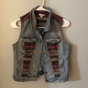 Color jean vest